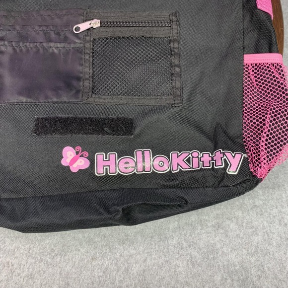 Hello Kitty Zebra Print Messenger Bag Shoulder School Black Pink Butterflies - Picture 3 of 15